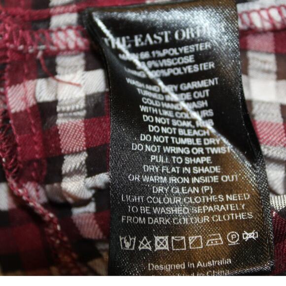 East Order Becca Burgundy Plaid Long Sleeve Blouse Women XS | Fall Thanksgiving - Picture 7 of 7